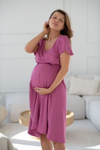 Umstands- und Stillkleid Lovely Dress Midi Milk&Love 100% Viskose rose