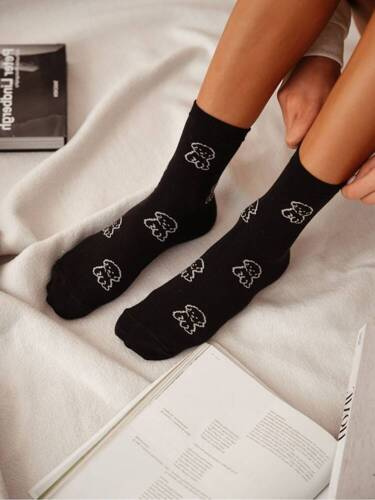 0200-155 Puppies Milena Damensocken – schwarz