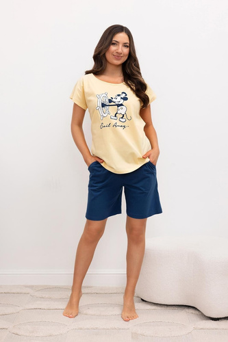 Damenpyjama Regina 4012 Baumwolle Mickey Mouse kurz bequem