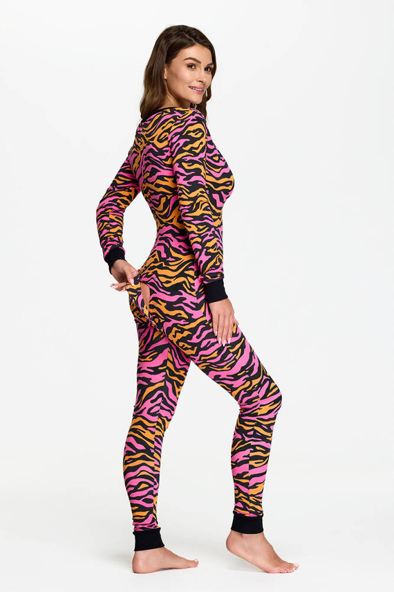 28 Zebra Bonamera Damenoverall, Pink und Orange