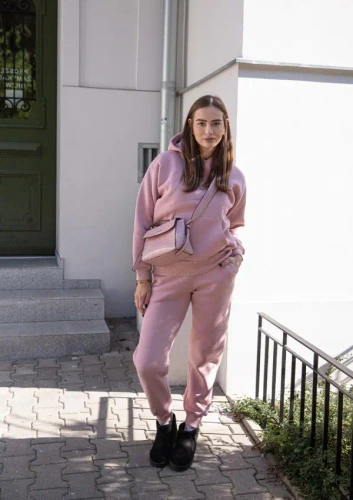 Randi Dkaren Damen-Trainingsanzug-Set – Puderrosa