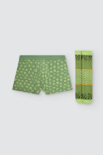 Ysabel Mora 20481 Herren-Set Boxershorts + Socken Kiwi Grün Baumwolle