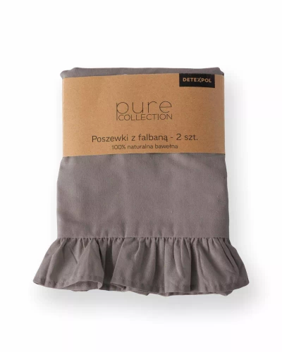 Pure 23 Einfarbige Baumwollbettwäsche Detexpol dunkelgrau