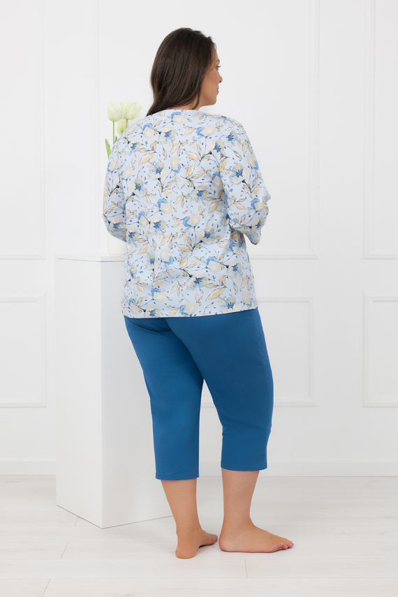 Damenpyjama CELOZJA Italian Fashion 100 % Baumwolle 3/4-Arm 3/4-Hose