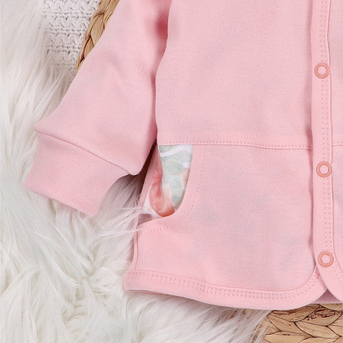 ABN-5429 Bunte Blumen Sweatshirt mit Reißverschluss aus Bio-Baumwolle Nini Pink