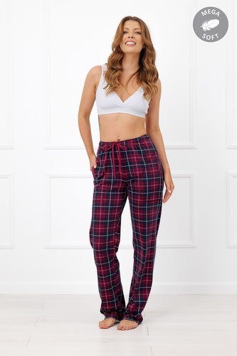 Italian Fashion Alana Damen lange Baumwollhose Mega Soft kariert