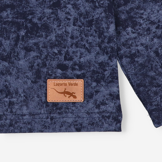KAR-1021 Langarm-Jungenbluse Lagarto Verde, Marineblau – Baumwolle mit Elasthan, polnische Produktion
