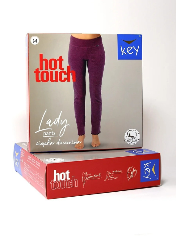 KEY Hot Touch LHE 729 5 beige warme Damenhose aus 95% Baumwolle mit geraden Beinen
