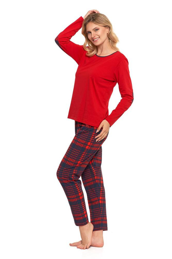 PDD5100-007 Damen-Langarmpyjama, lange Hose Moraj – rot