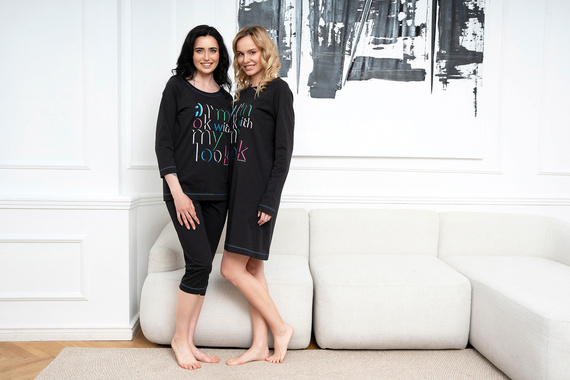 Olza Nachthemd Italian Fashion - schwarz