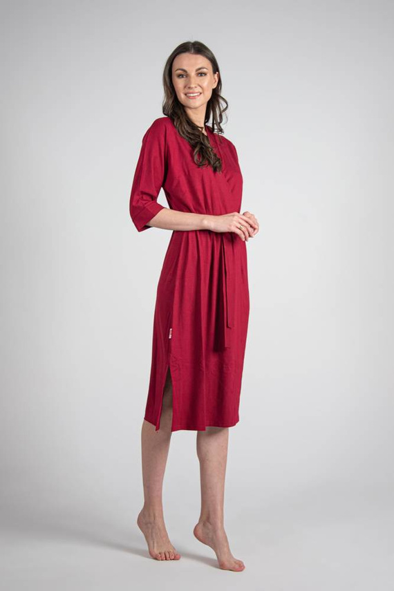 942 Visa Langer Morgenmantel De Lafense - kastanienbraun