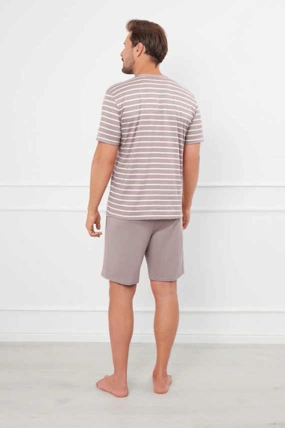Bert Herren Schlafanzug Italienische Mode - cappuccino