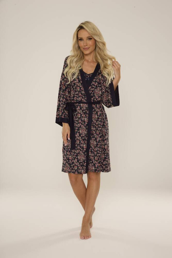 468 Mia Forex Morgenmantel für Damen - marineblau