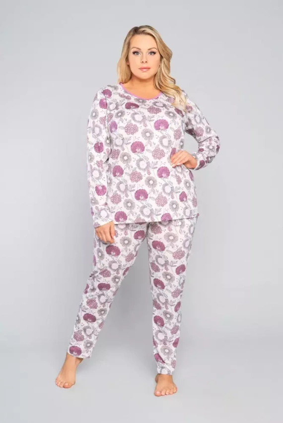 Damen Schlafanzug langarm, Hose Lobelia Italian Fashion -