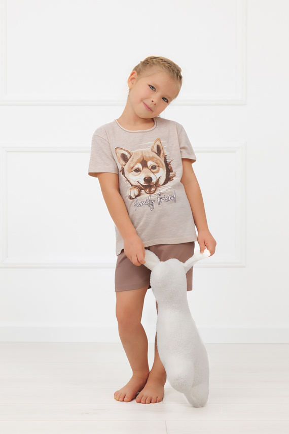 Mädchen Pyjama Shiba Italian Fashion 100% Baumwolle Shorts