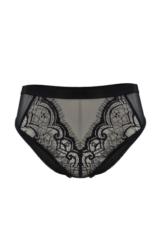 Mediolano Exclusive 19257 Damen-Slip schwarz mit Spitze und Netz