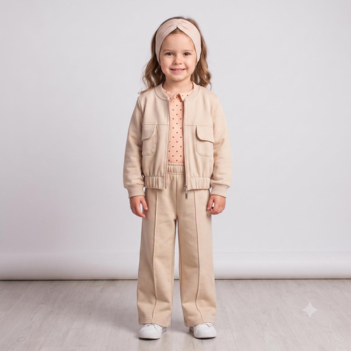 221274 Kiku Nicol beige Mädchen Sweatshirt kurz geschnitten
