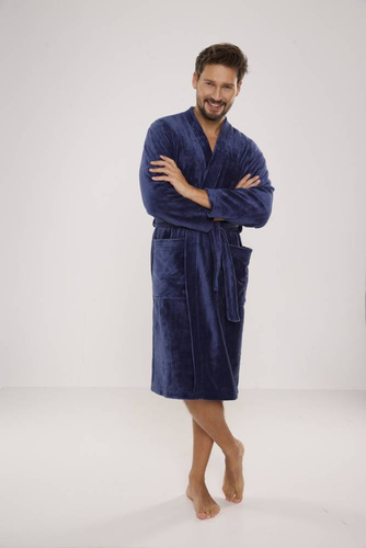 391 Hugo Herren Bademantel De lafense - Denim