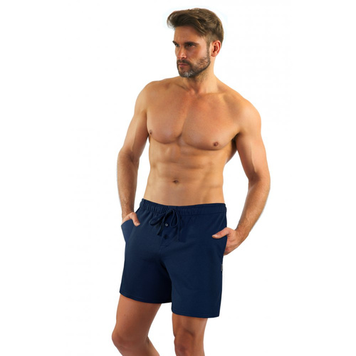 Milo 2 Sesto Senso kurze Pyjamahose, glatt, Marineblau