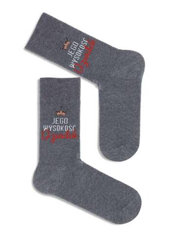 0125-103 His Highness Grandpa Milena Herrensocken – Helle Melange