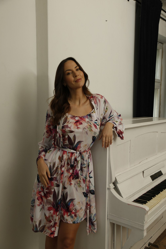 86663 Larisa Negligé-Möwenblumenmuster