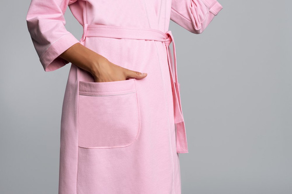 Kalia Damen 3/4 Ärmel Bademantel Italian Fashion- rosa