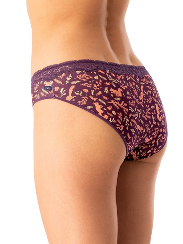 Damen-Slips LPR 706 B25 Key Aubergine – Baumwolle, 2er-Pack im Karton, bequem und klassisch