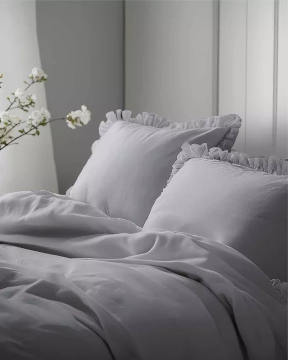 Pure 23 Einfarbige Baumwollbettwäsche Detexpol hellgrau