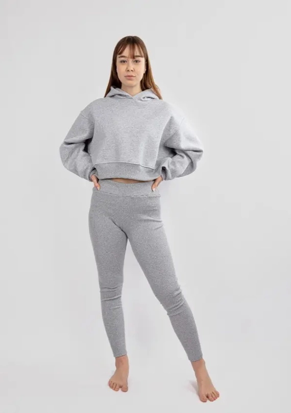 DK-K-B13 Dkaren Damen-Trainingsanzug-Set – Grau