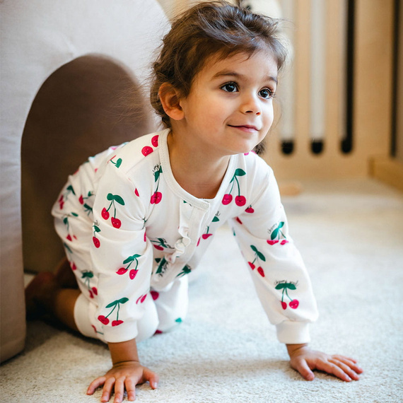 Baby Strampler Eevi Cherry ohne Füße Baumwolle weich bequem