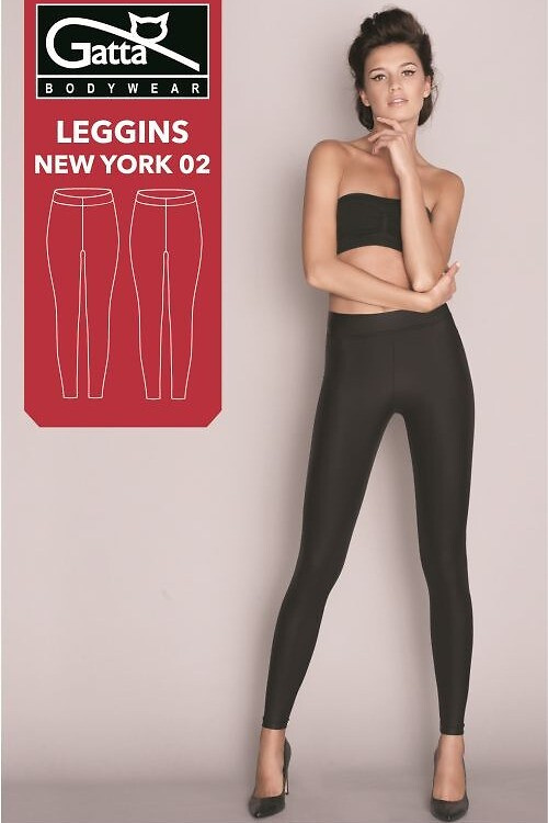Leggings New York 02 44123 Gatta Schwarz – Matte Leggings in Lederoptik, Blickdicht und Figurformend