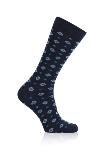 S177D Rajmund Herren lange Socken Italienische Mode - navy blau