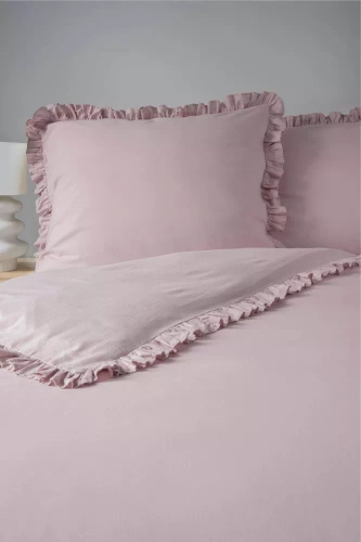 Pure 23 Einfarbige Baumwollbettwäsche Detexpol rosa