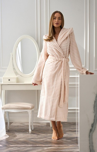 2599 Robin Langer Damenbademantel L&L - Aprikose