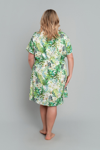 Florina Damenbademantel Italian Fashion - Blattdruck