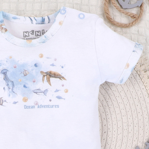 ABN-5448 Sea Of Joy Nini Body aus Bio-Baumwolle – Bio-Baumwolle, kurze Ärmel