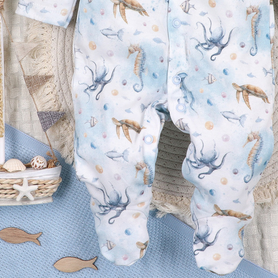 ABN-5450 Sea Of Joy Nini Babystrampler – Bio-Baumwolle, Druckknopfverschluss