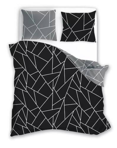 Milargo Verde 007 Geometrische Satinbettwäsche Faro schwarz