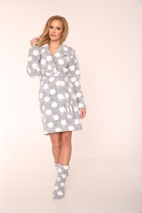 323 Dots Forex Bademantel - grau