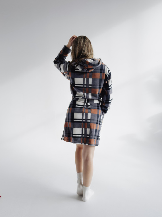 031 De Lafense Bademantel-Decke - warmer Fleece-Damenbademantel Super Cozy, camel