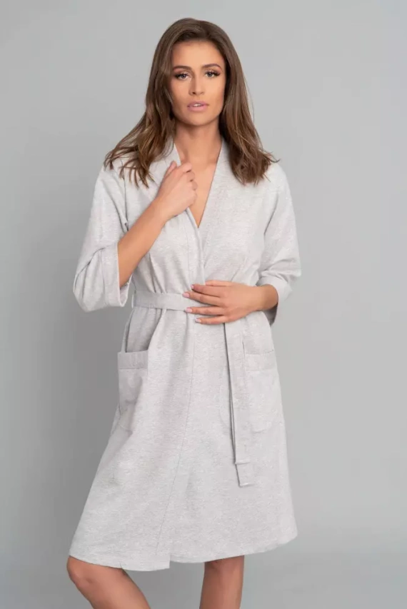 Karla Damenbademantel Italian Fashion - hell melange