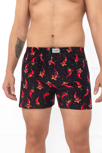 Tymon - Herren-Boxershorts mit Chili-Paprika | Italienische Mode