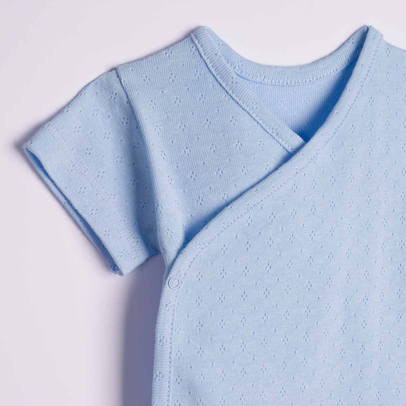 224040 Nicol Wickelbody für Babys Blau 100% Baumwolle Ajour