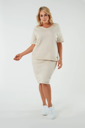 Stella Damen Midirock Italian Fashion - beige 