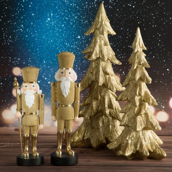 198 Nussknacker-Weihnachtsfigur, Eurogardinen, Gold