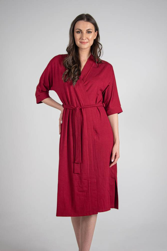 942 Visa Langer Morgenmantel De Lafense - kastanienbraun