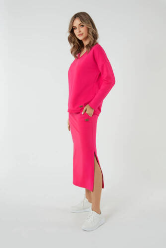 Stella Damen Maxirock Italienische Mode - fuchsia