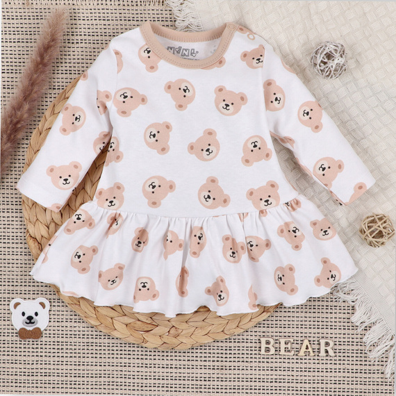 ABN-5362 Sweet Bears Nini Kleid aus Bio-Baumwolle