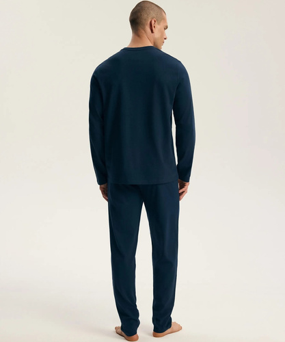 Henderson Froze 45492 Herren Schlafanzug Lang 100% Baumwolle Navy