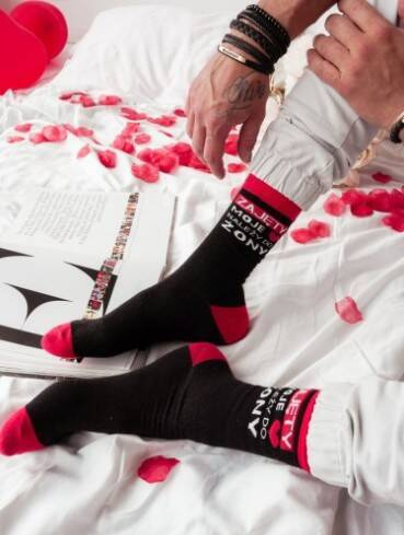 0125-016 Valentinstag Milena Herrensocken – schwarz